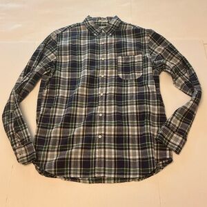 J. Crew Slim Indian Madras Shirt Cotton Button Down Plaid Size Large Slim